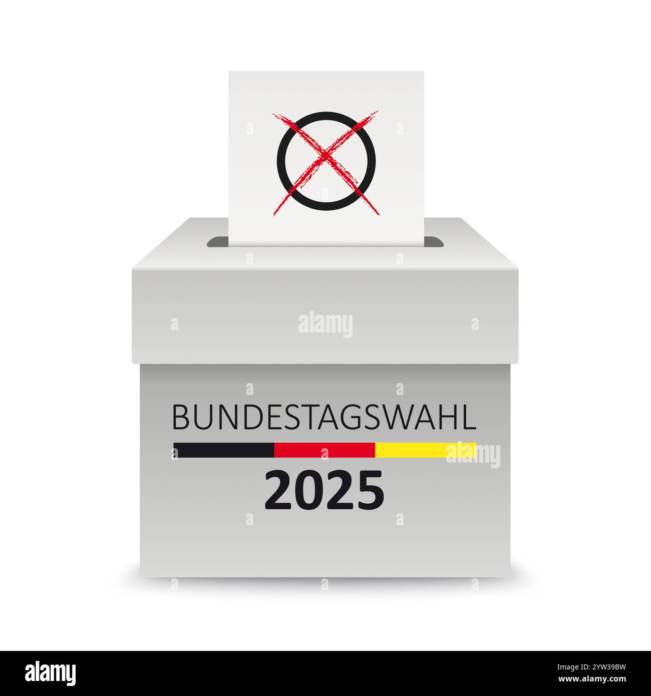 Voting Box Paper Bundestagswahl 2025 German Text Bundestagswahl 2025, translate parliamentary