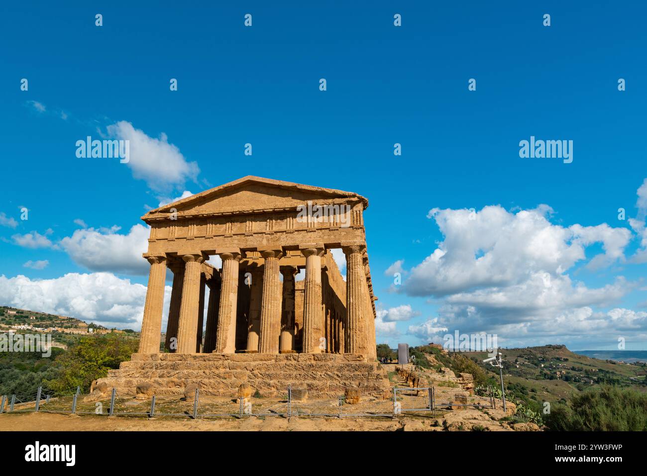 Ancient Greek Temple Ruins in Sicily, Italy Under Blue Sky Stock Photo ...