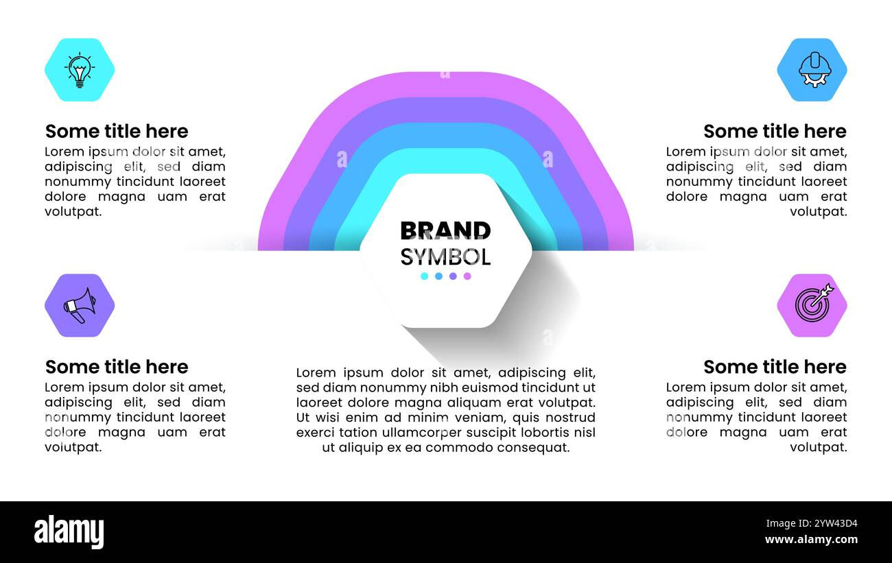 Infographic template with icons and 4 options or steps. Hexagon. Can be ...