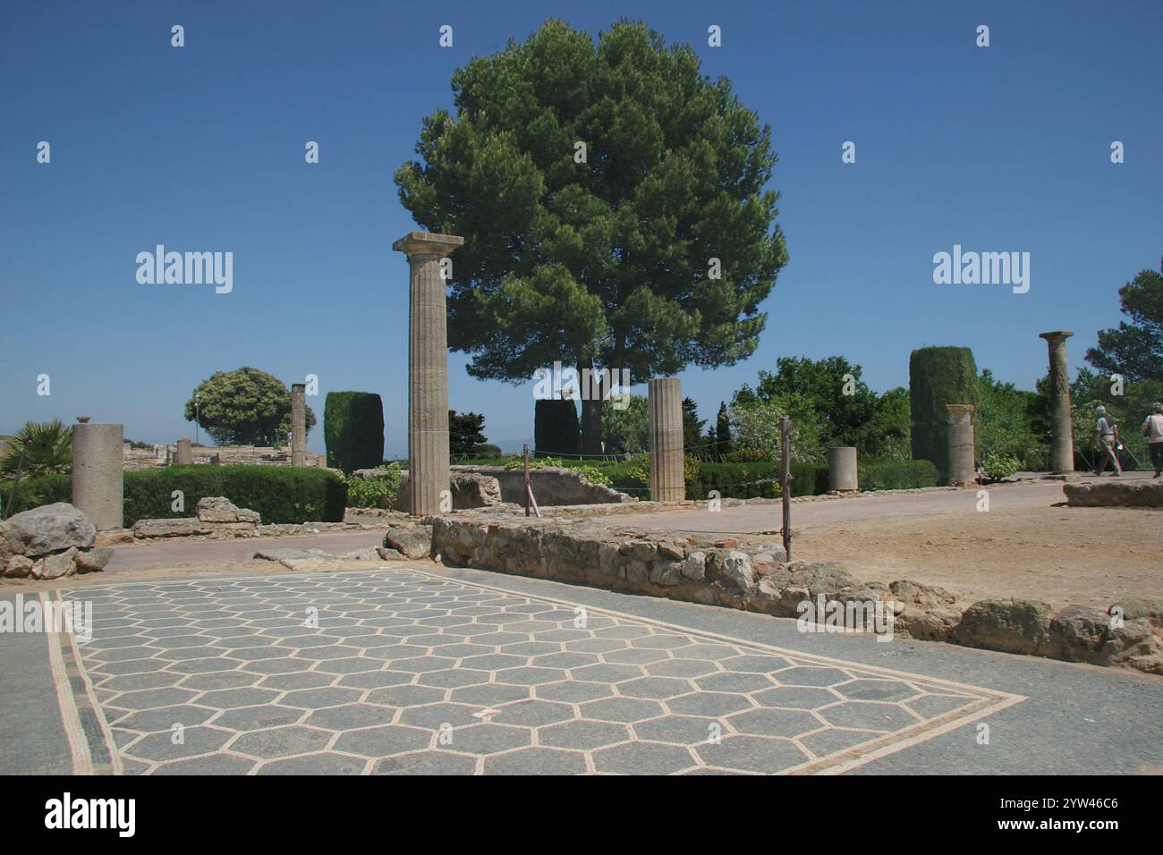 Emporiare (Ampurias). Roman city.  Mosaics from a roman house. Girona province. Catalonia. Spain. Stock Photo