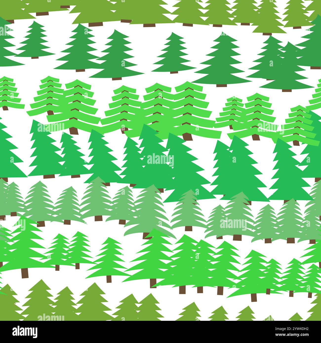 Seamless pattern with spruces on white background. Vector illustration Stock Vector