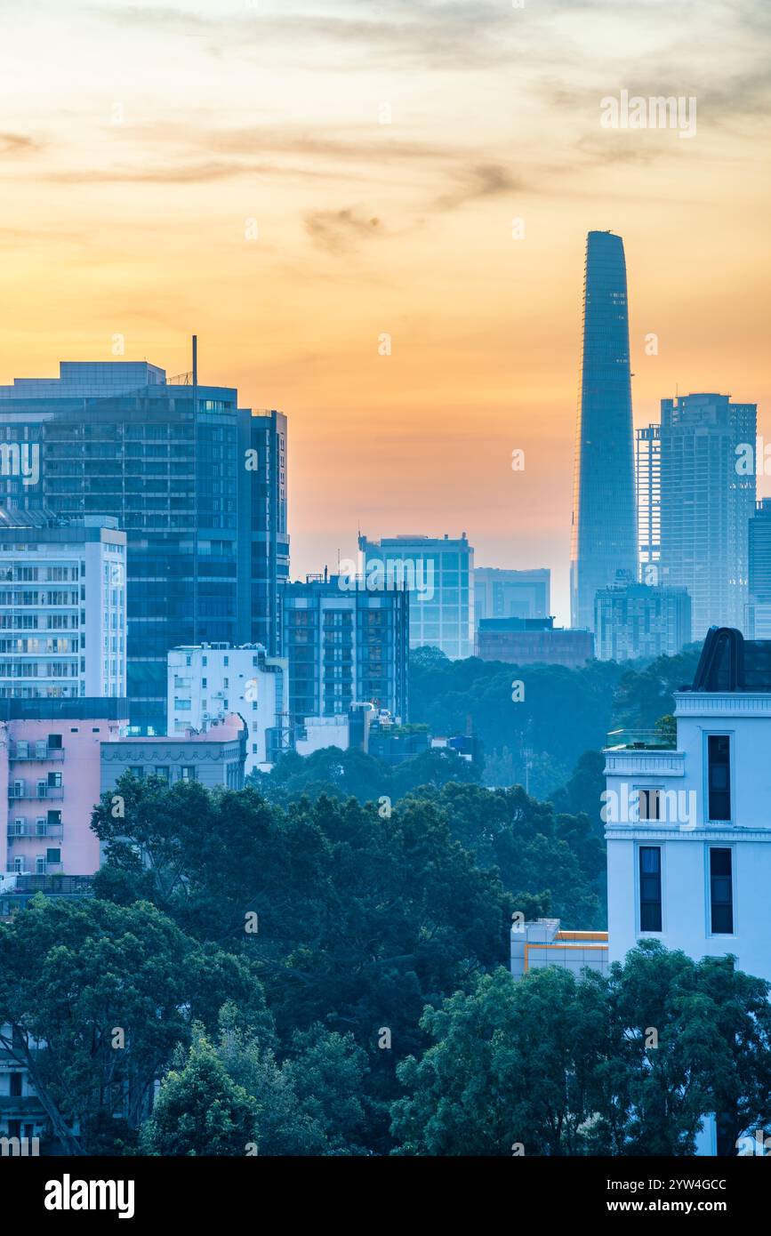 Saigon Overview Buildings in the central area of Ho Chi Minh City, along the Saigon ...