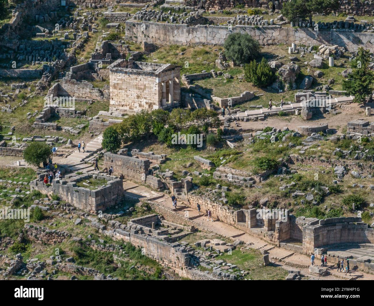 Delphi treasury of the Athenians in Greece Stock Photo
