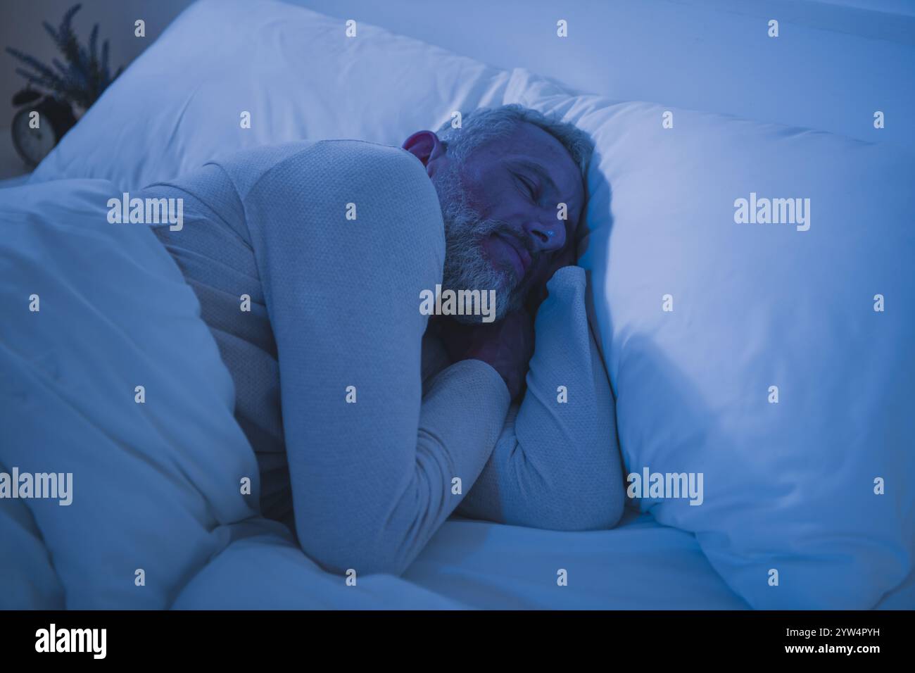Man old sleeping bed night pillow hi-res stock photography and images ...