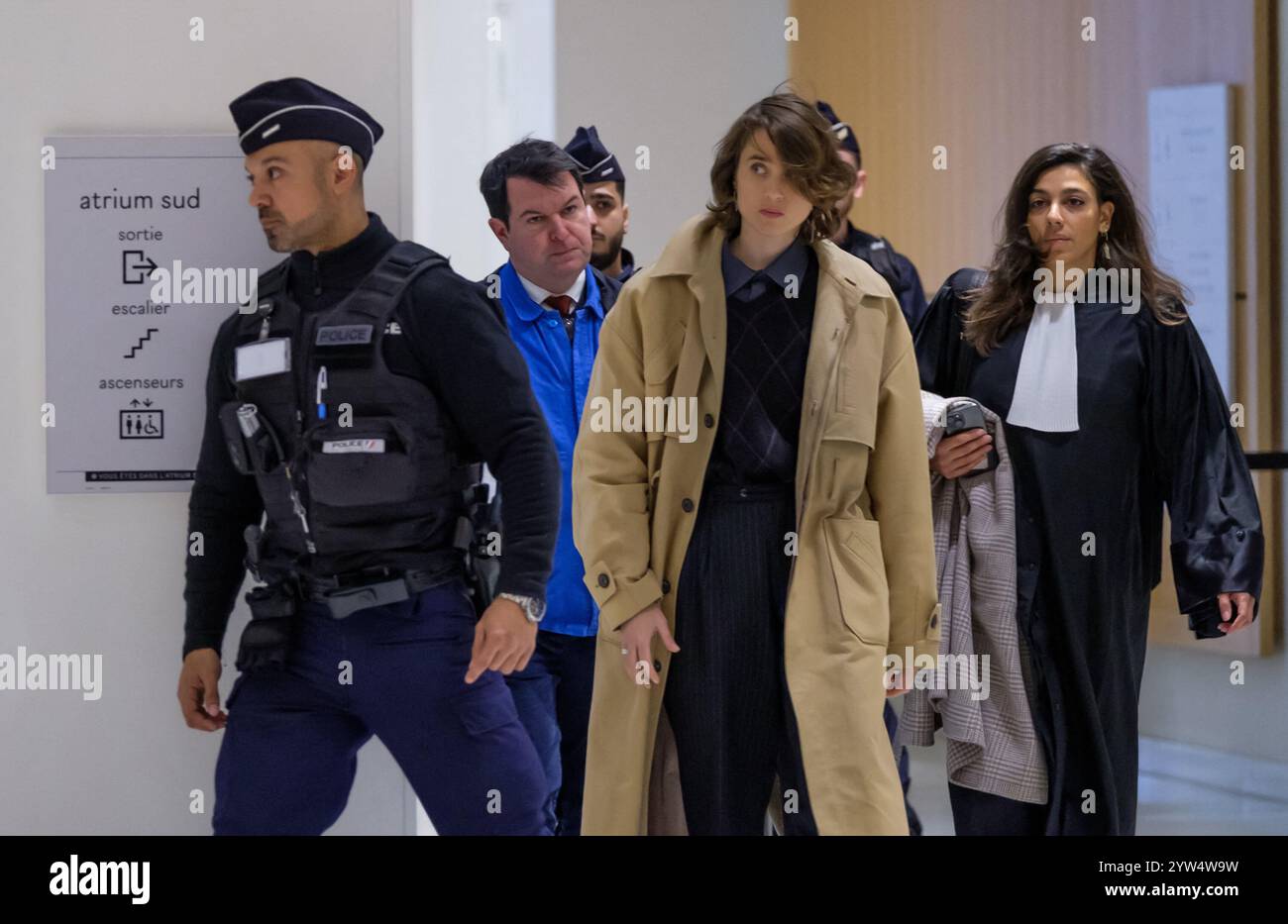 Paris, France. 09th Dec, 2024. French actress Adele Haenel at the trial ...