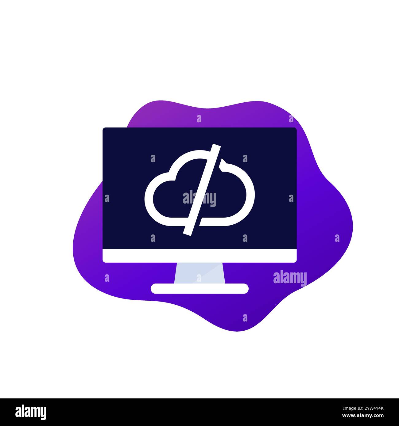 disconnect from server vector icon with a cloud Stock Vector