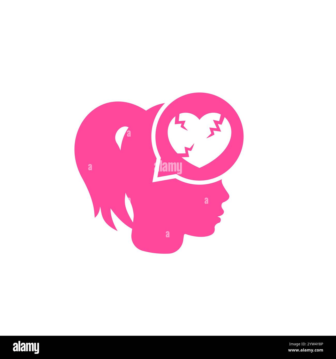 girl with broken heart icon, heartbreak vector Stock Vector Image & Art ...