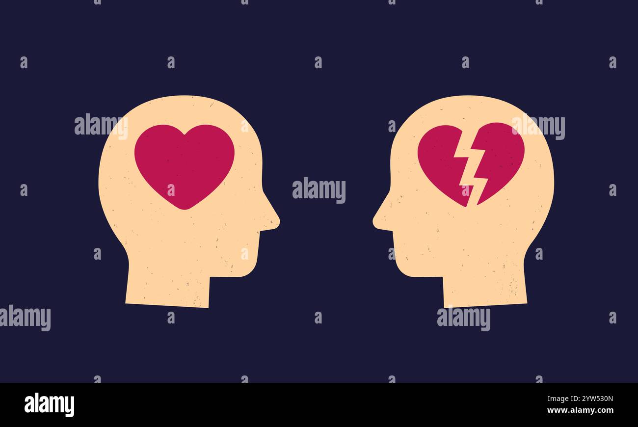 Head and heart, heartbreak vector icons Stock Vector Image & Art - Alamy