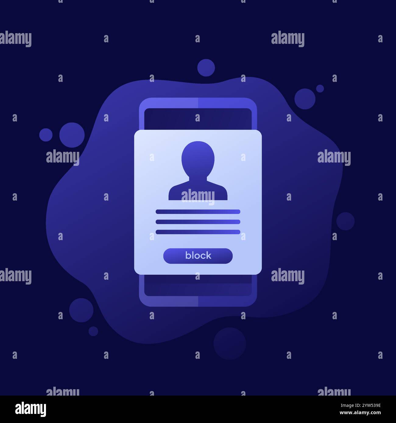 Block User icon with a phone, vector design Stock Vector