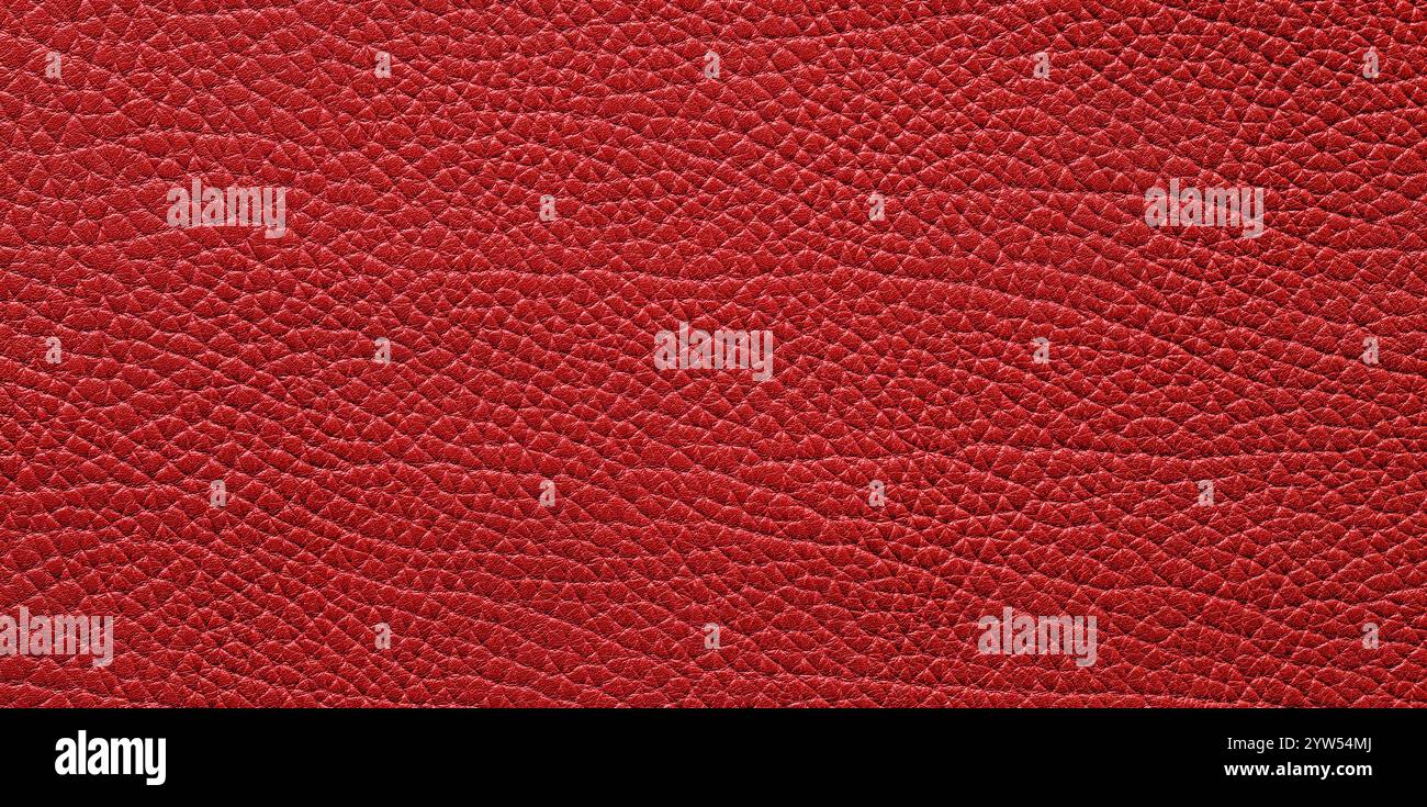 genuine leather dyed red. leather texture background Stock Photo