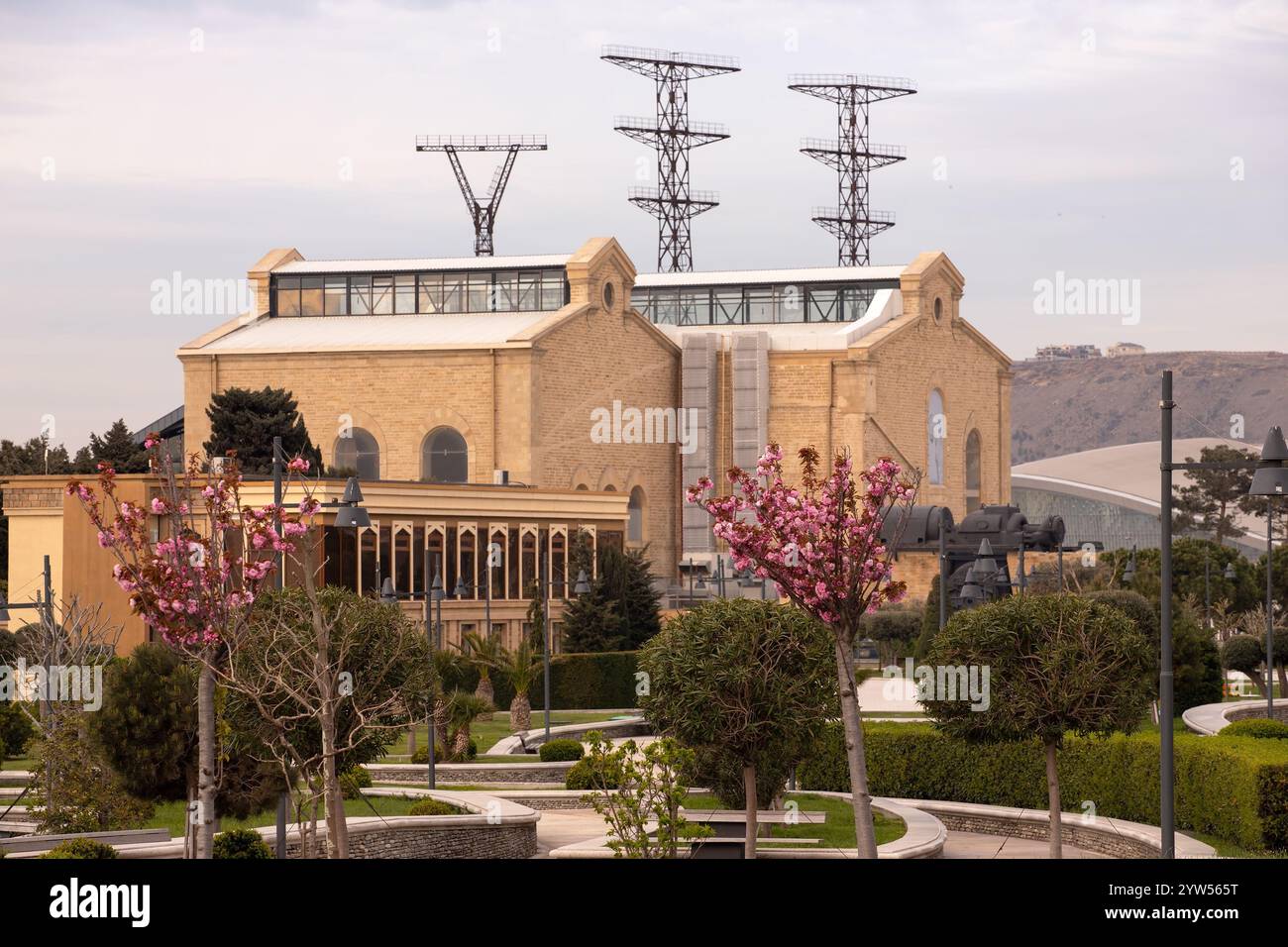 Baku. Azerbaijan. 04.17.2022.The building of the former hydroelectric power station Ges Krasina. Stock Photo