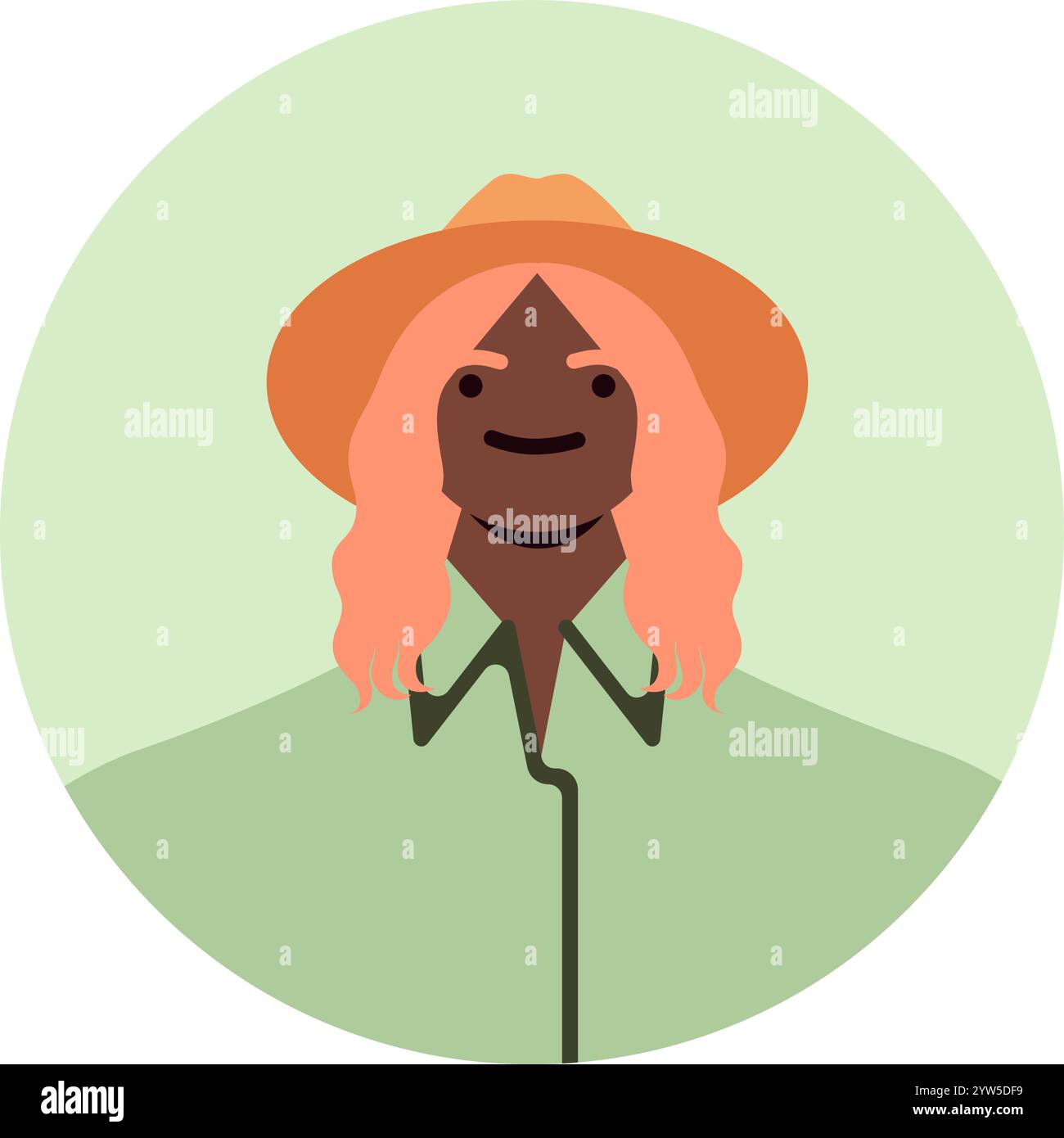 Minimalist vector illustration of a young black woman with pink hair ...