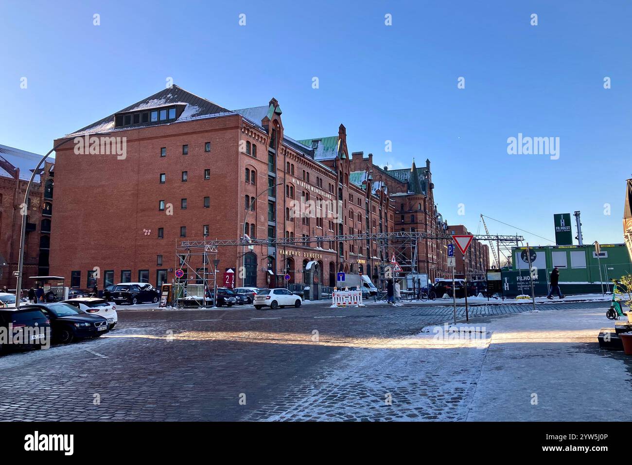 The Speicherstadt Warehouse District. HafenCity, Hamburg, Germany. 9th January 2024. - Smartphone Captured Stock Image