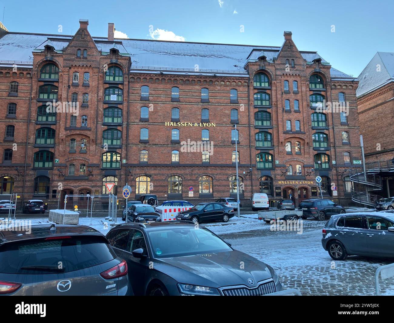 The Speicherstadt Warehouse District. HafenCity, Hamburg, Germany. 9th January 2024. - Smartphone Captured Stock Image