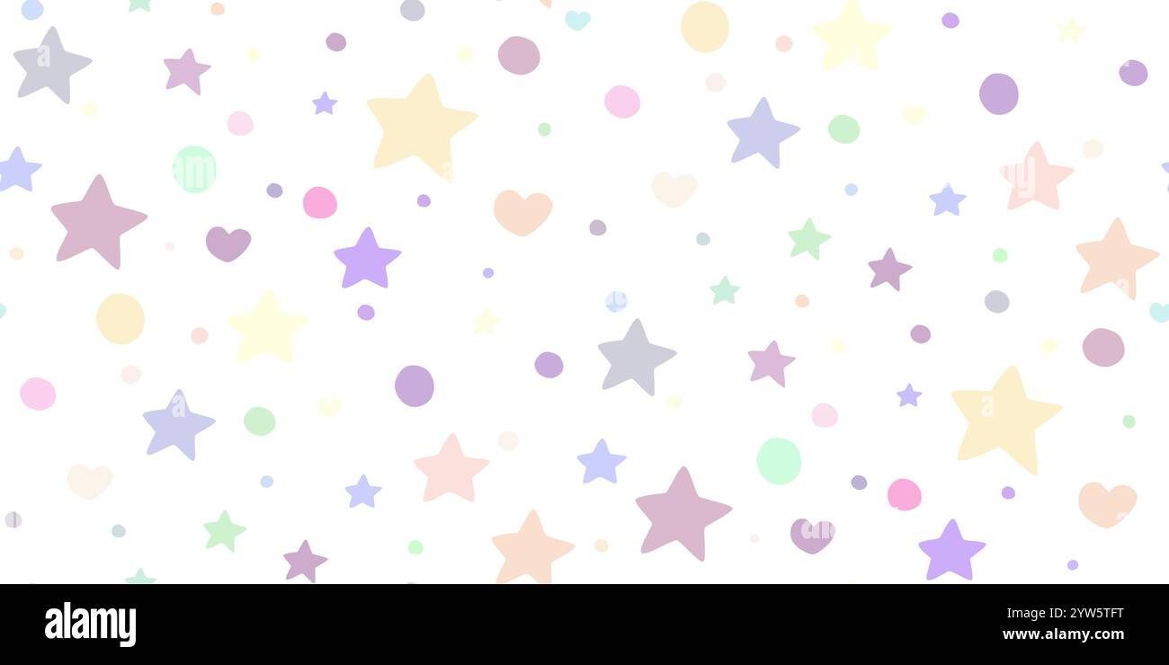 Color Stars Vector Background Flying pink stars confetti isolated on white. Beautiful seamless random ...