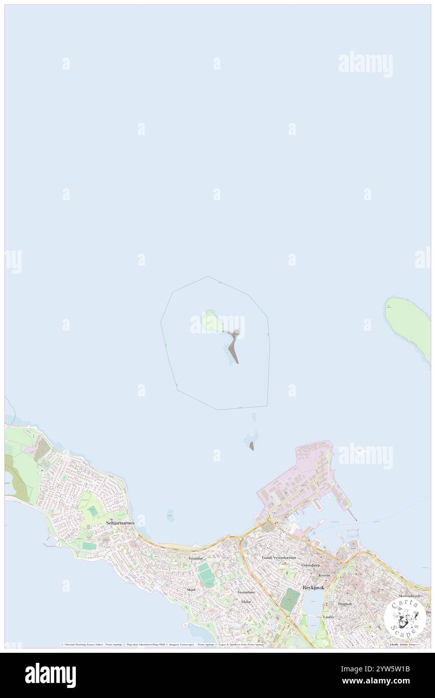 Akurey, IS, Iceland, Capital Region, N 64 10' 22'', S 21 57' 53'', map, Cartascapes Map published in 2024. Explore Cartascapes, a map revealing Earth's diverse landscapes, cultures, and ecosystems. Journey through time and space, discovering the interconnectedness of our planet's past, present, and future. Stock Photo