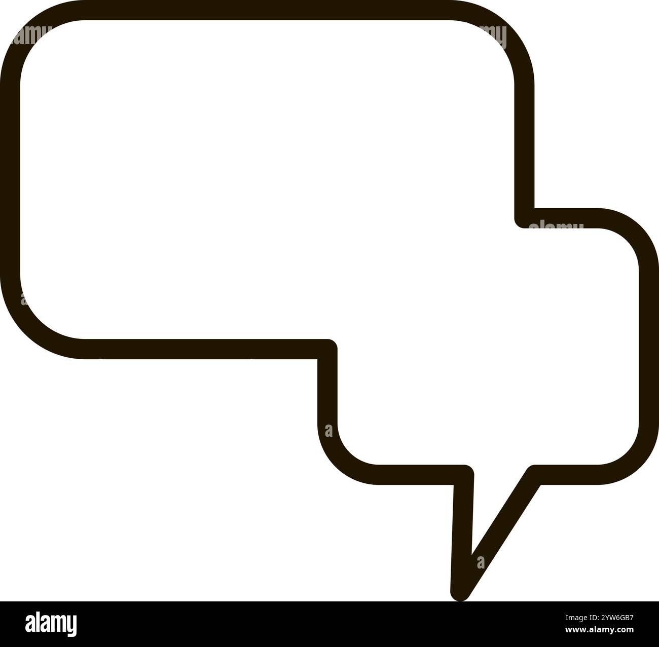Two empty speech bubbles connecting together, symbolizing an ongoing conversation, exchanging ideas and information in a dynamic dialogue or Stock Vector