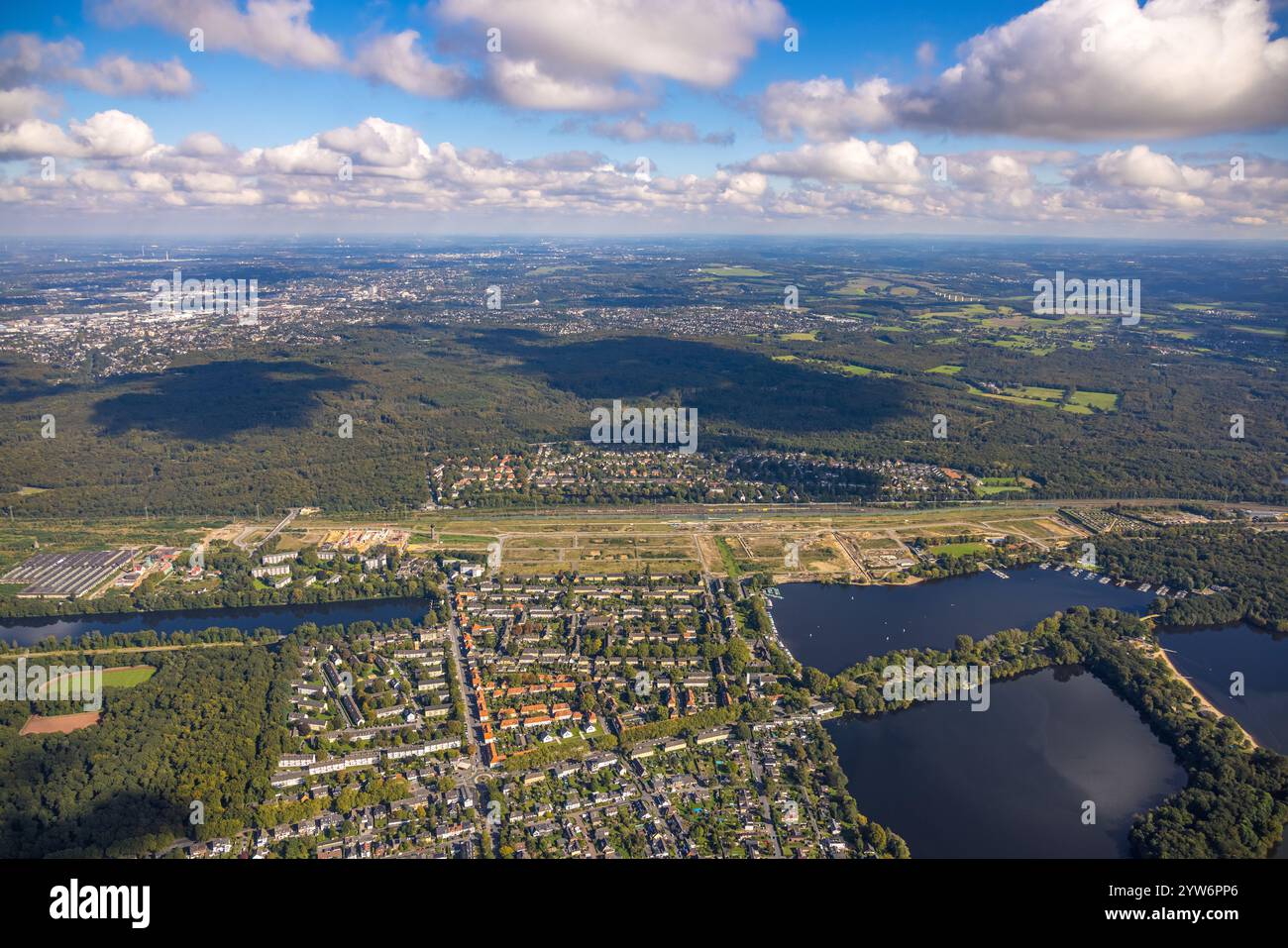Aerial view, Wedau railroad workers' housing estate, housing estate at ...