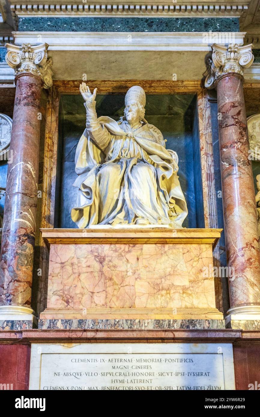 Rome, Italy, July 22 2017, The impressive monument to Pope Clement IX ...