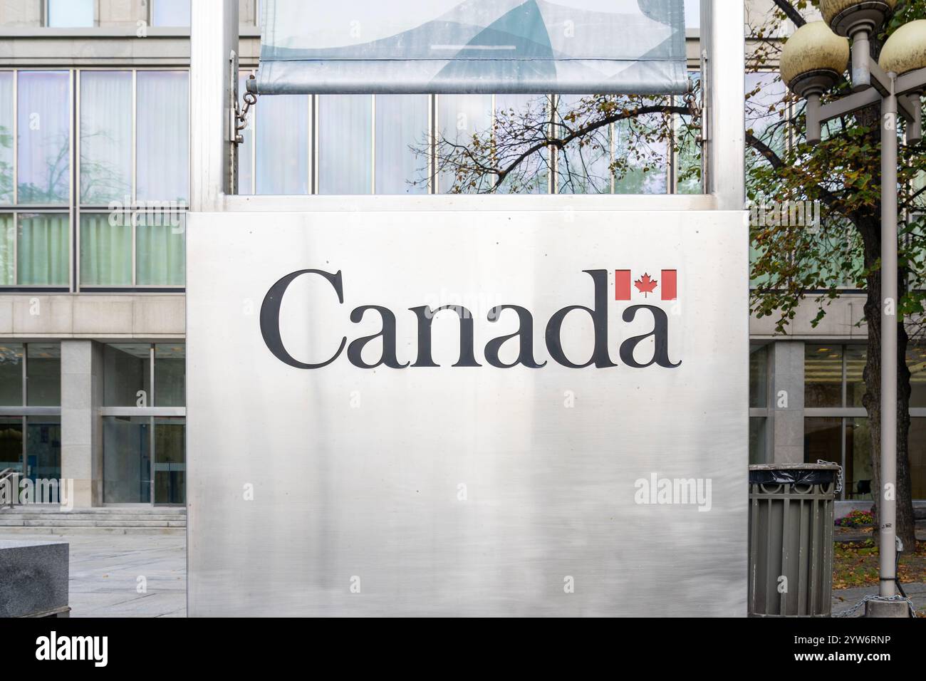 Government of Canada logo is seen in Ottawa, Ontario, Canada Stock Photo