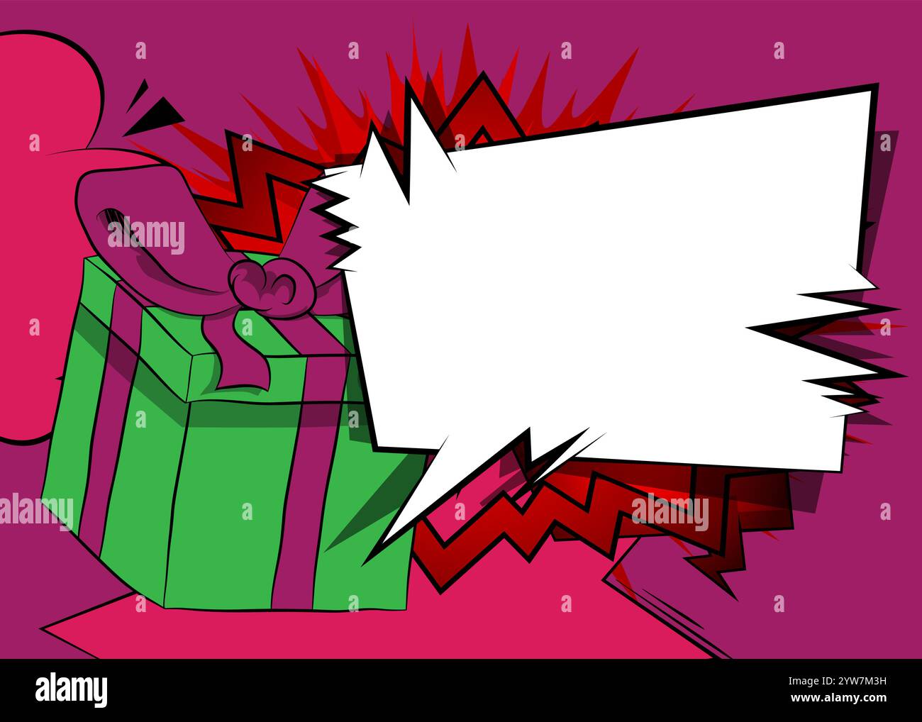 PrintCartoon Gift Box with blank speech bubble, comic book ...