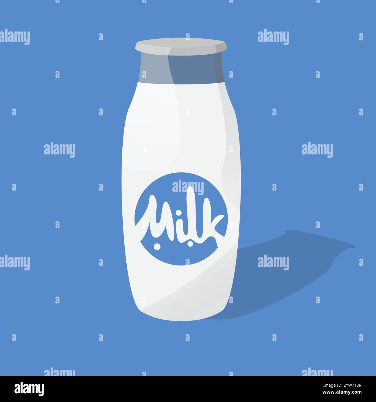 Illustration vector design of a bottle of milk Stock Vector Image & Art ...