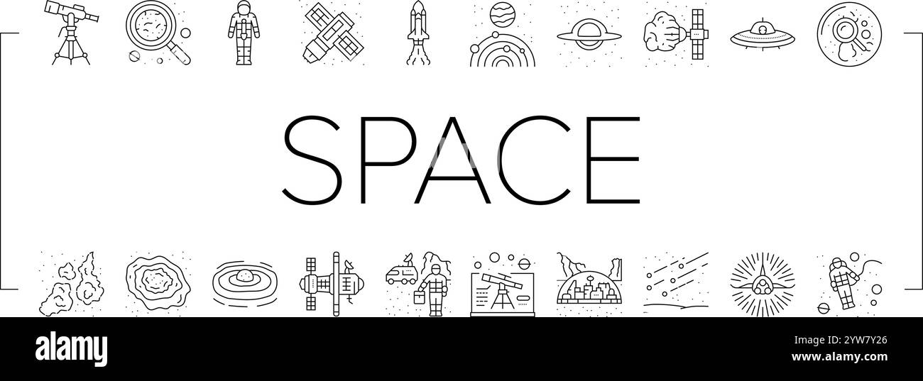 space exploration planet icons set vector Stock Vector Image & Art - Alamy