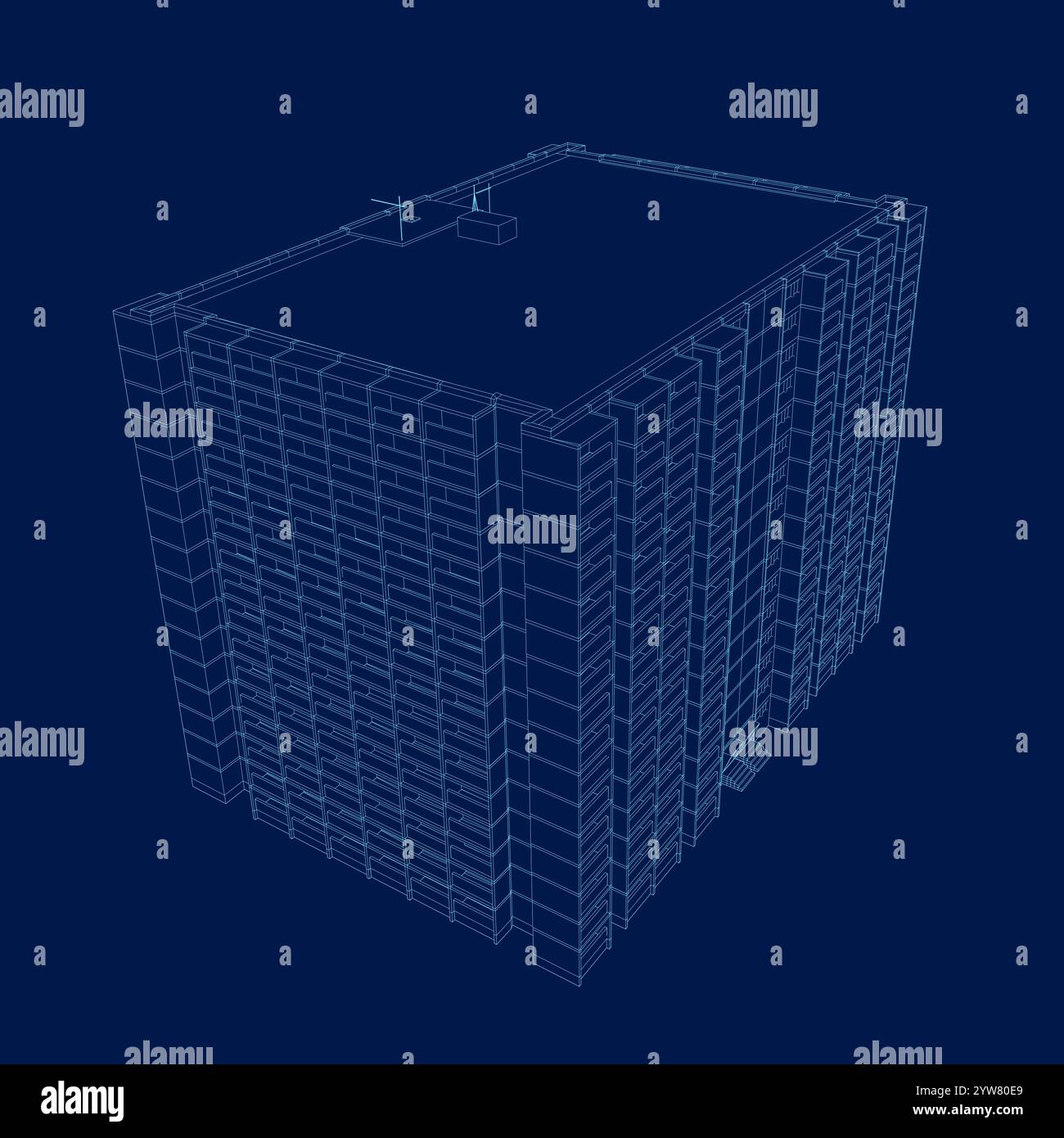 A multi-storey apartment building, an office center, or an industrial ...