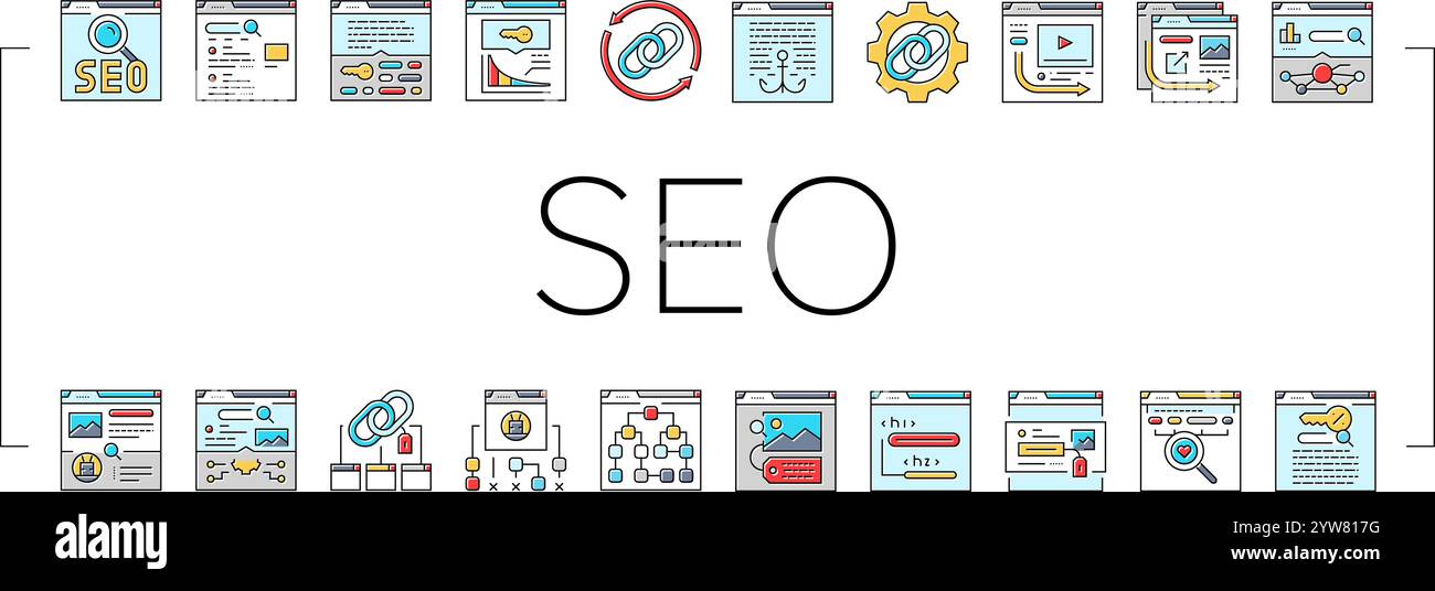 seo optimize community icons set vector Stock Vector Image & Art - Alamy
