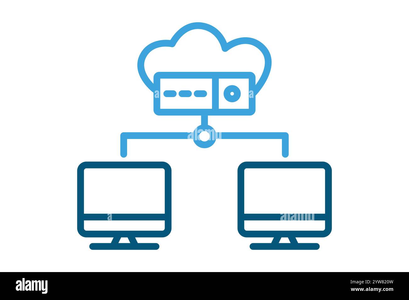Big data icon. line icon style. icon related to IT. network elements vector illustration Stock Vector