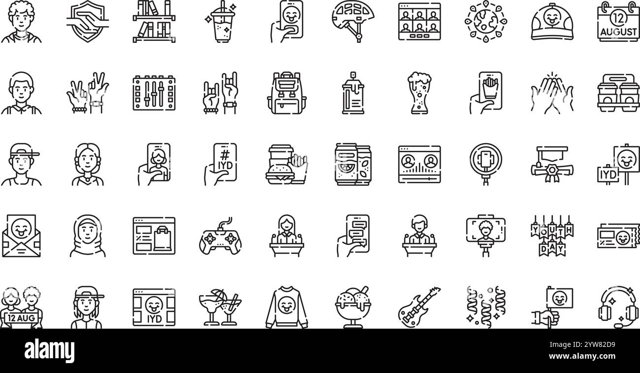 High-Quality Vector Icons Collection with Editable Stroke. Ideal for Professional and Creative Projects. Stock Vector