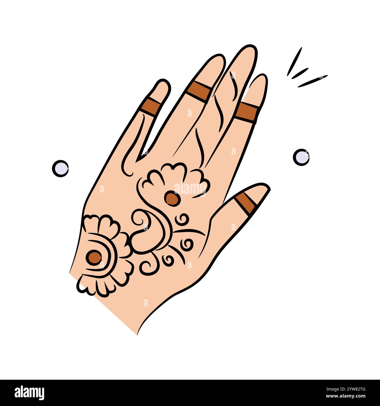 Vintage hand painted cup Stock Vector Images - Alamy