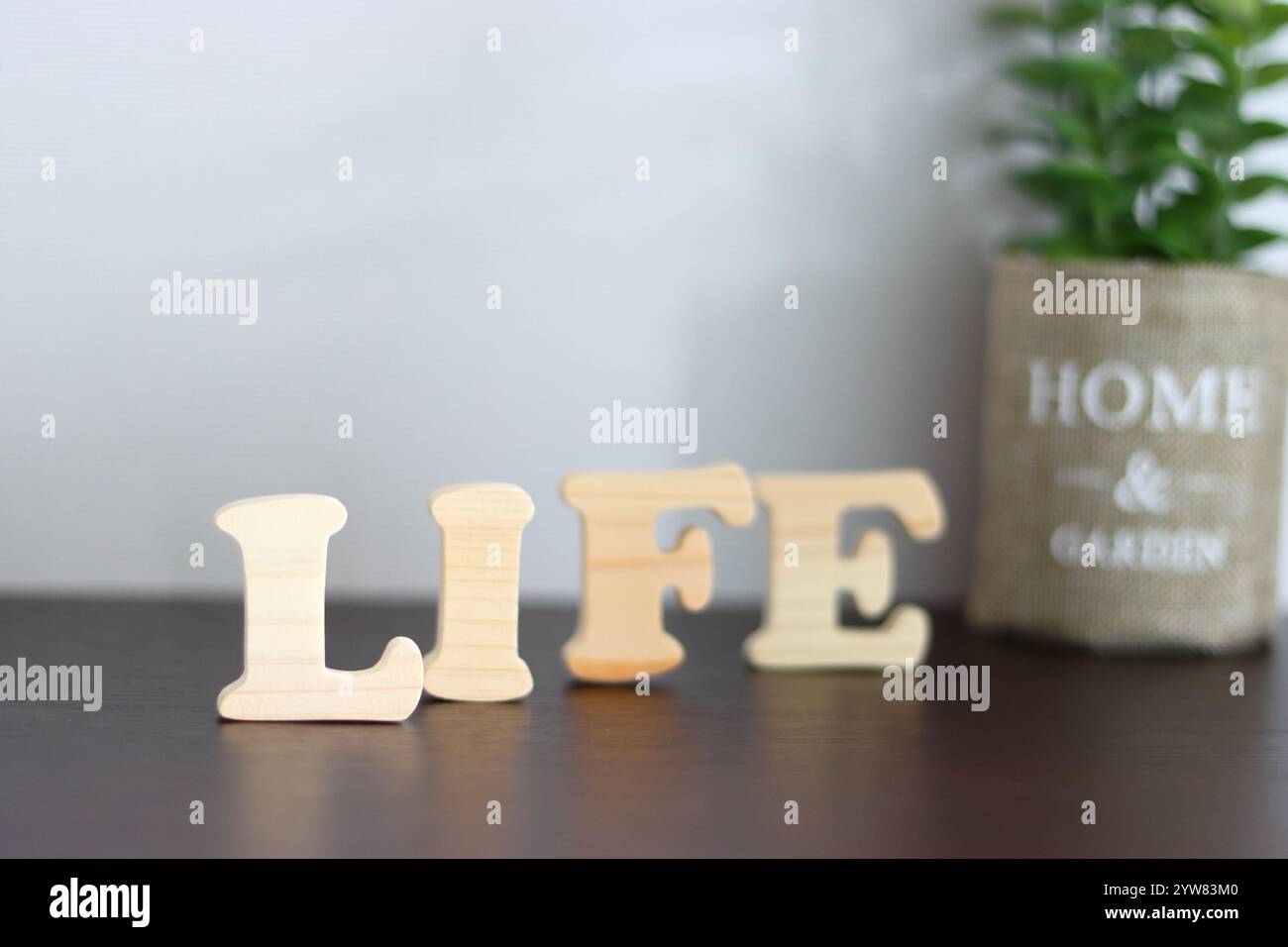 Wooden word blocks representing the letters LIFE Stock Photo - Alamy