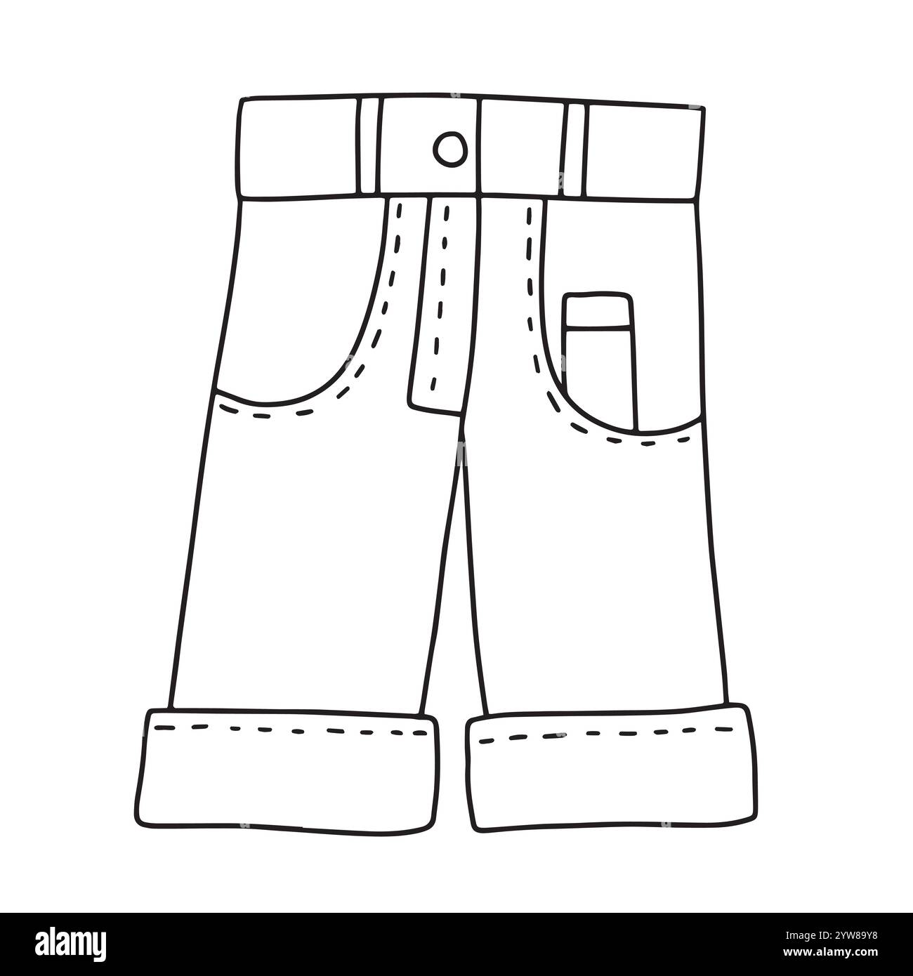 Hand drawn doodle denim shorts vector illustration Stock Vector