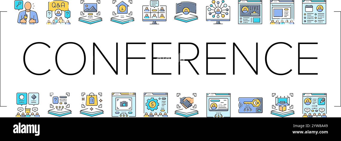Virtual event conference convention Cut Out Stock Images & Pictures - Alamy