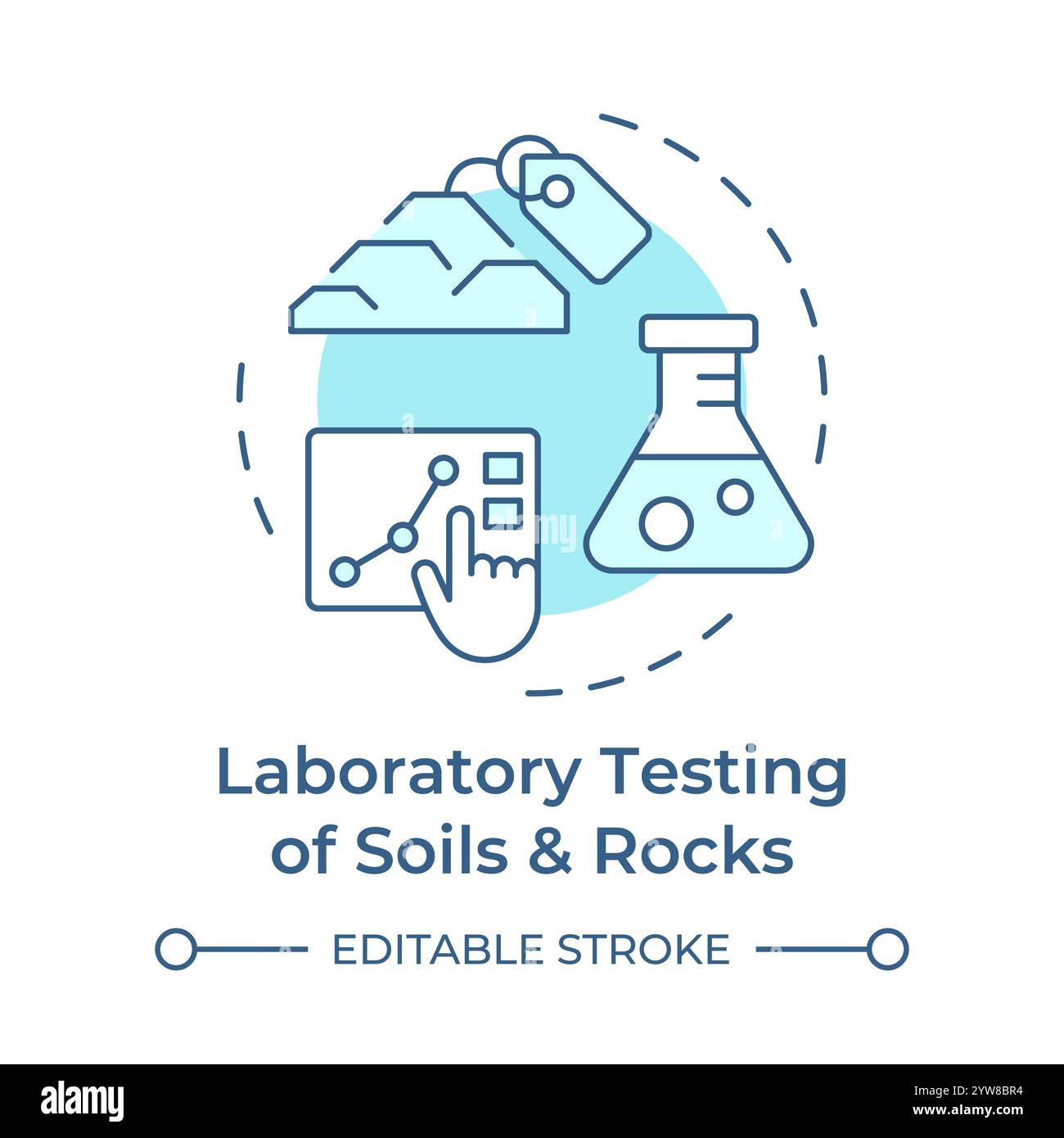 Laboratory testing of soils and rocks soft blue concept icon Stock ...