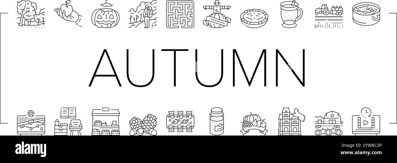 autumn spend time icons set vector Stock Vector Image & Art - Alamy