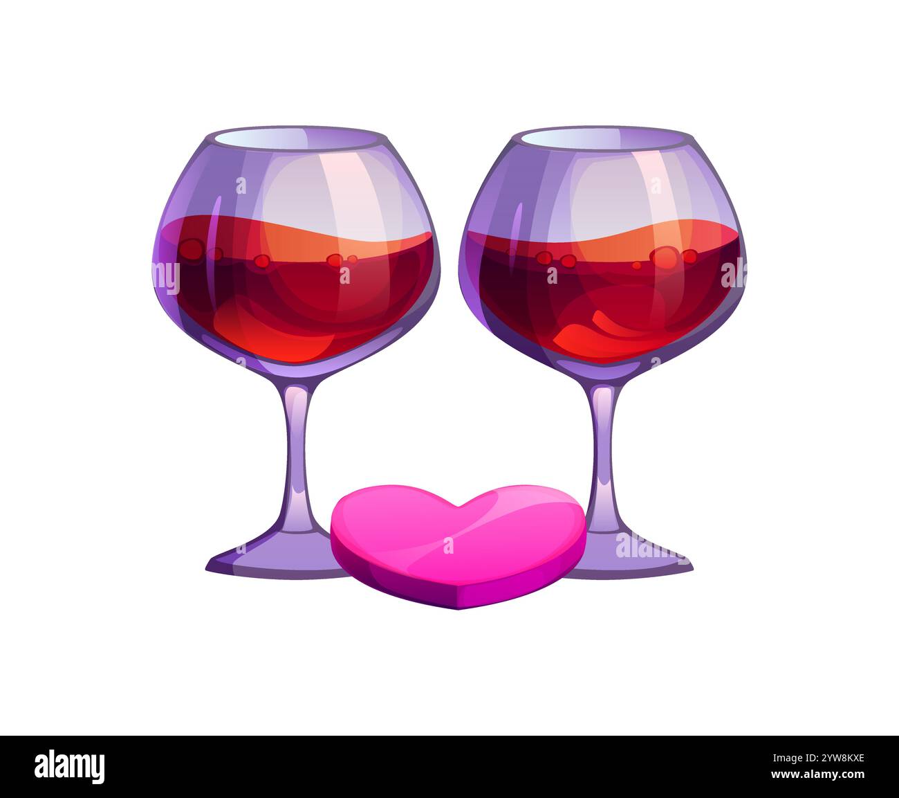 red wine glasses toast with heart shaped splash Stock Vector Image & Art -  Alamy