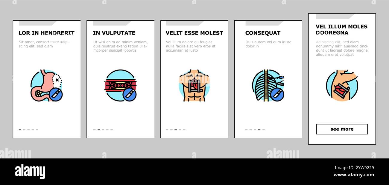 surgery hospital health onboarding icons set vector Stock Vector Image ...
