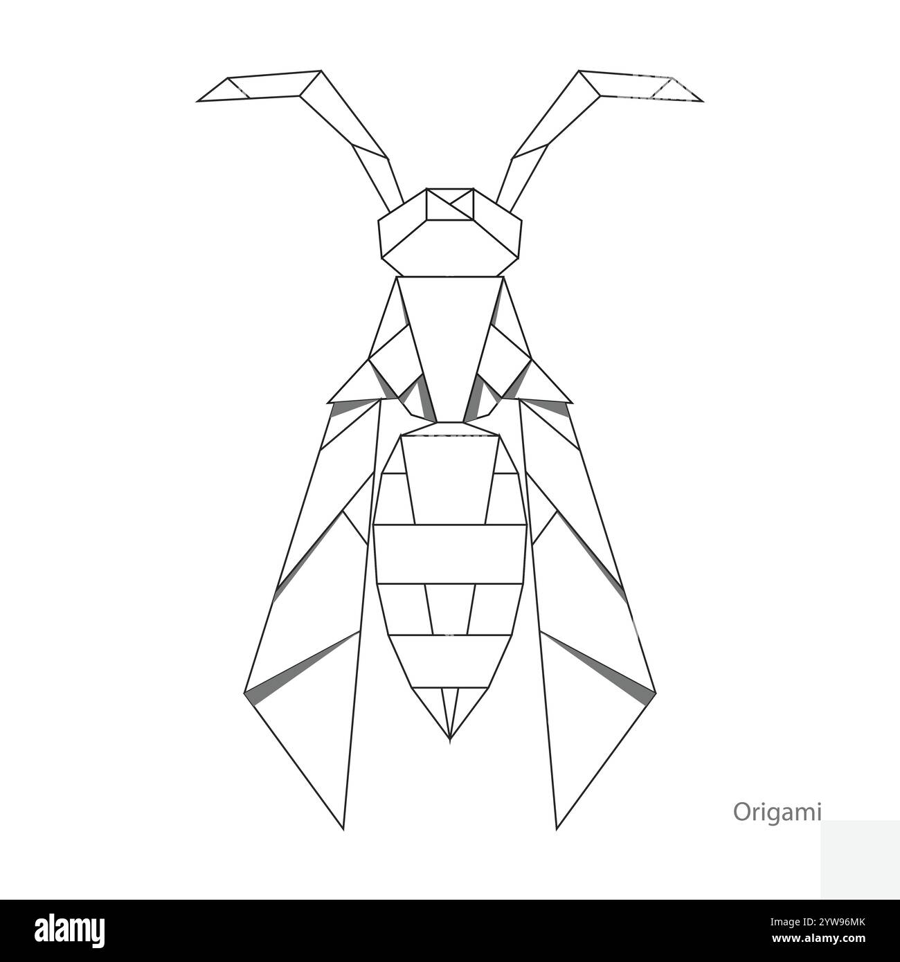 Origami paper wasp vector illustration Stock Vector Image & Art - Alamy