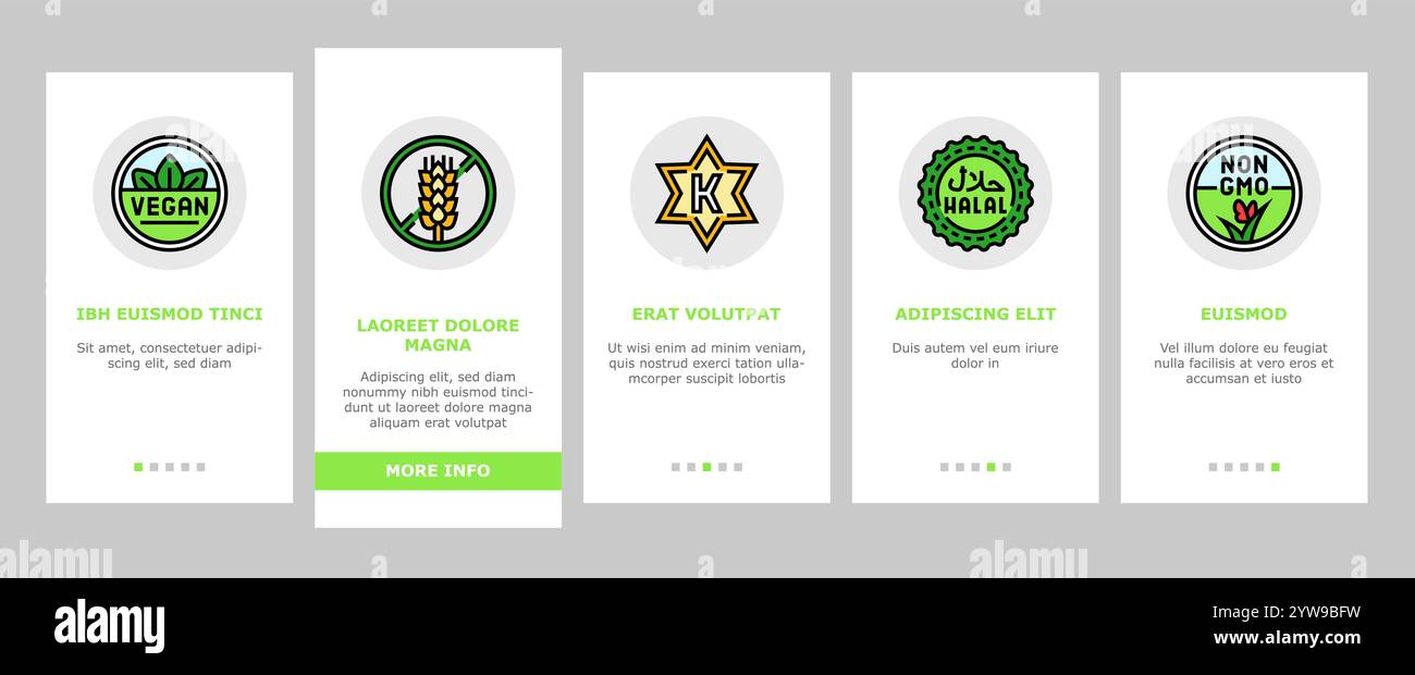 product caution label warning onboarding icons set vector Stock Vector ...