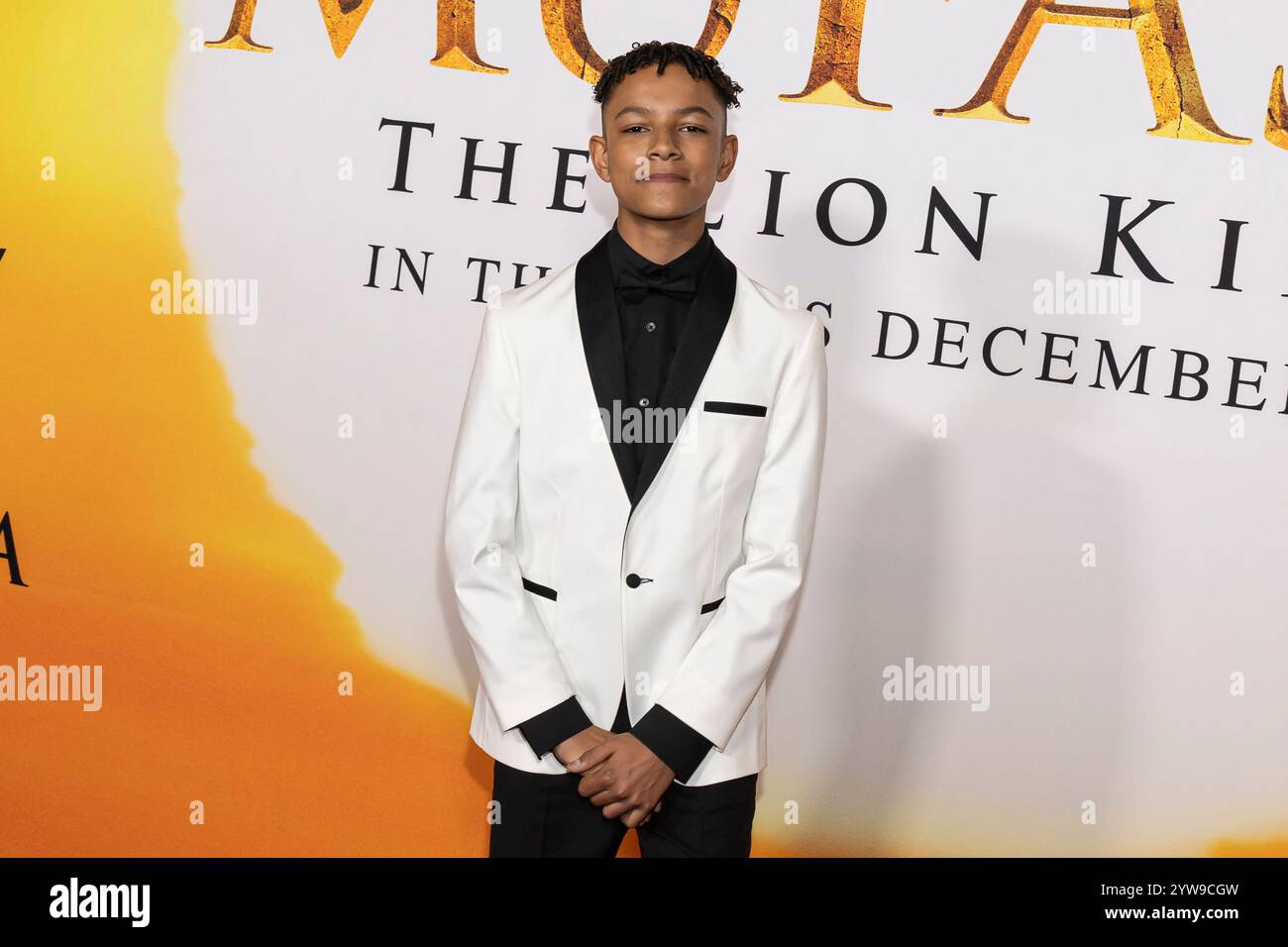 Theo Somolu attends the arrivals of the World Premiere of Disney’s