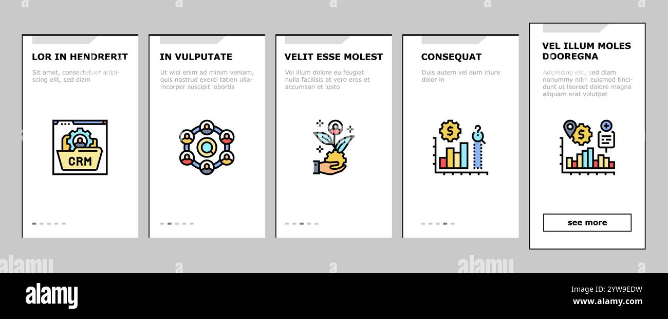 business process efficiency onboarding icons set vector Stock Vector ...