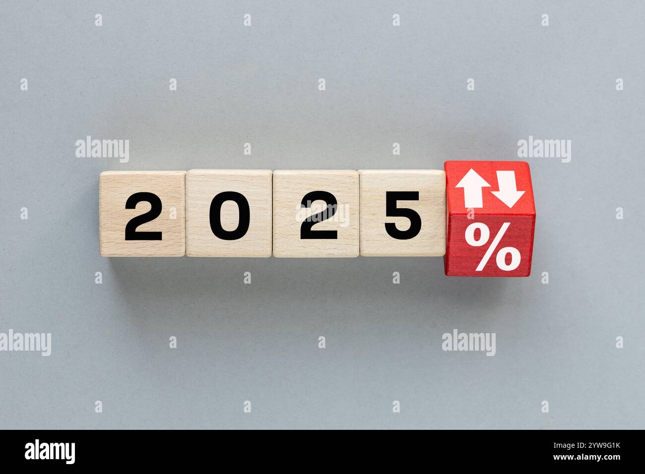 Year 2025 business concept. Economic and financial analysis, interest