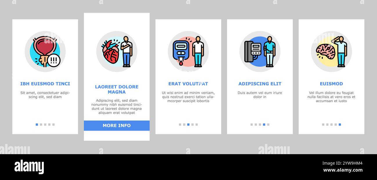 man disease health medical onboarding icons set vector Stock Vector ...
