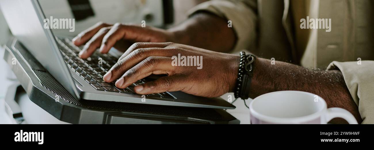 Hands unrecognizable man typing hi-res stock photography and images - Alamy