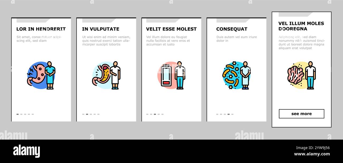 man disease health medical onboarding icons set vector Stock Vector ...