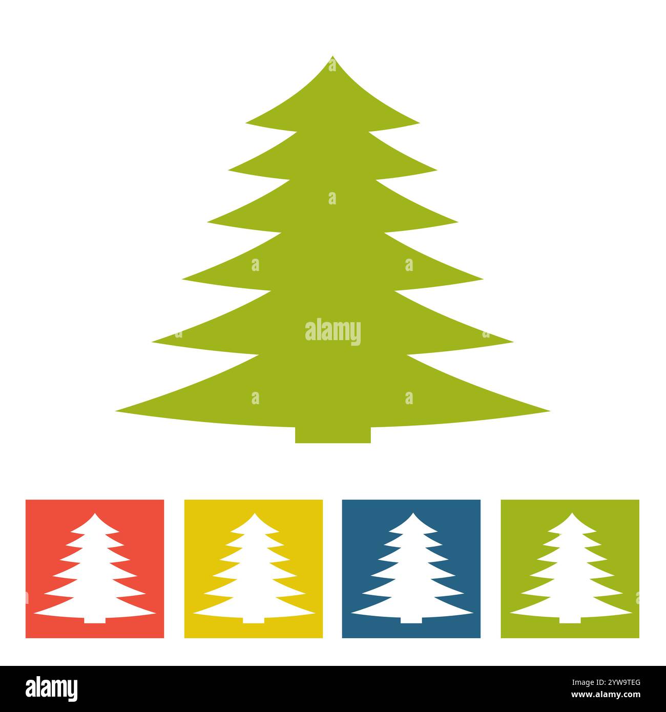 Spruce. New Year icon. Vector illustration Stock Vector