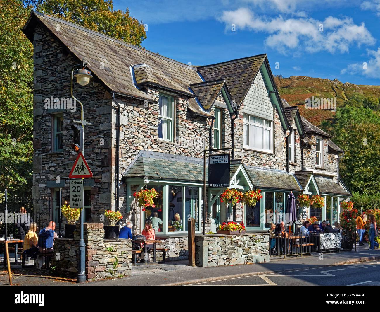 UK, Cumbria, Lake District, Grasmere, The Good Sport Pub. Stock Photo