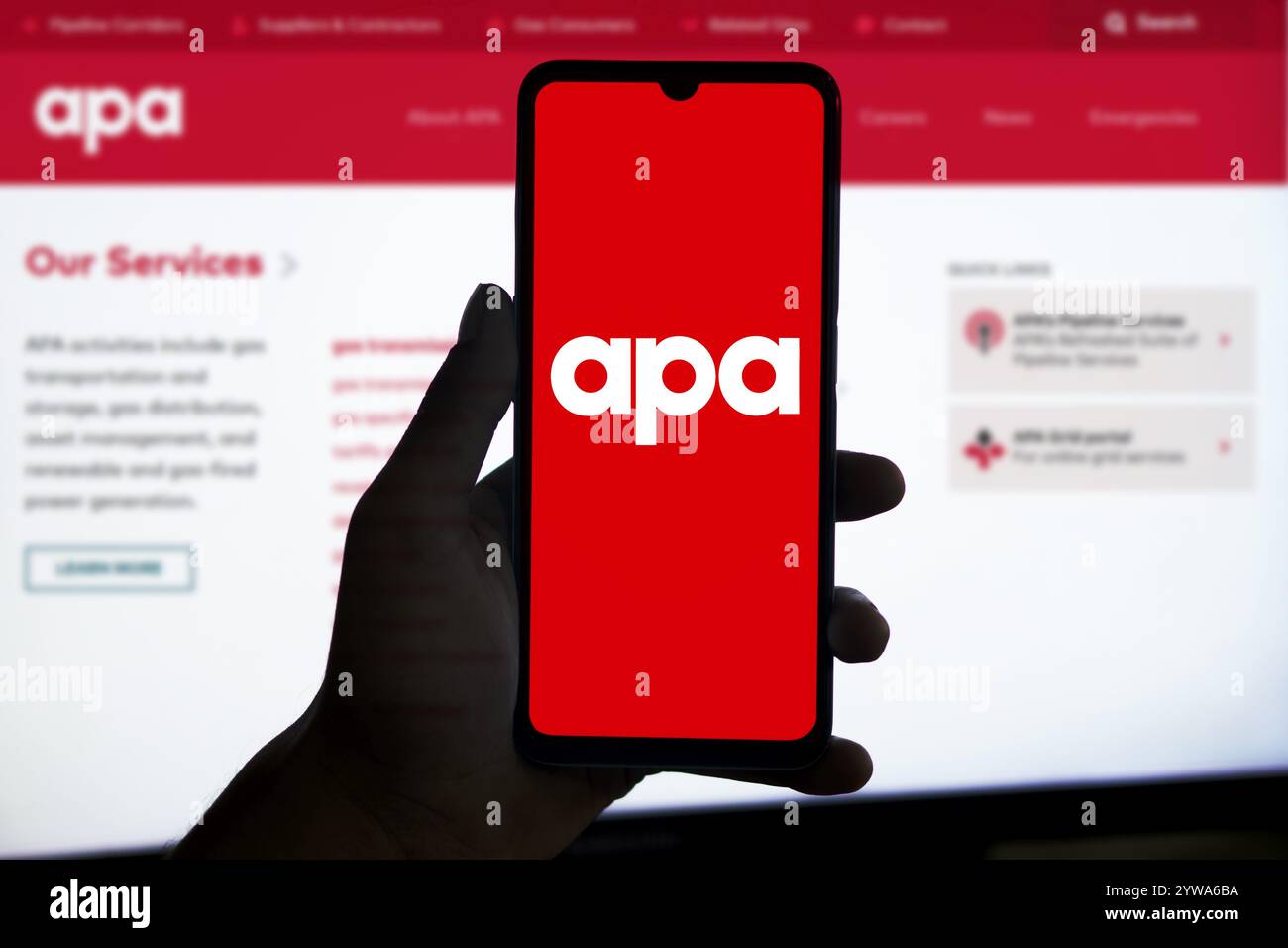 always powering ahead (APA) logo on smartphone Stock Photo - Alamy